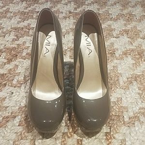 Gray Patent Heels